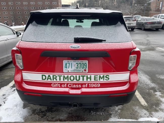 Dartmouth EMS vehicle from the rear